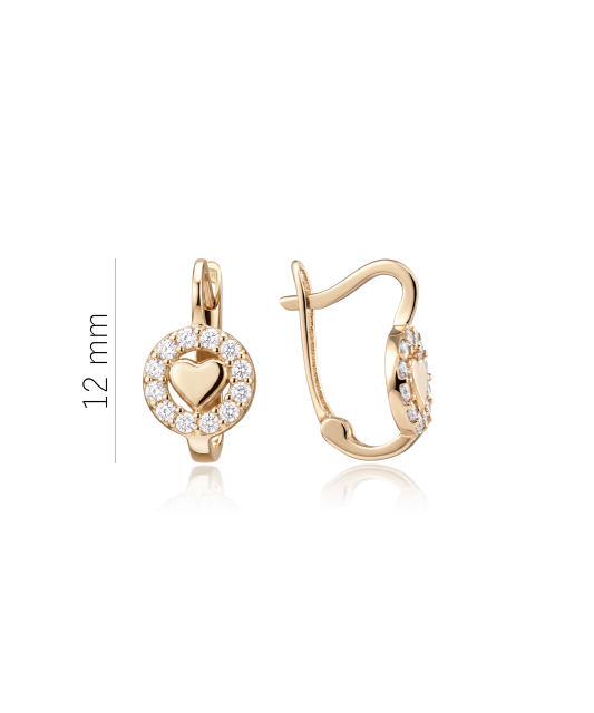 Gold earrings with zircons