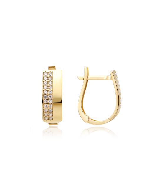 Yellow gold earrings with cubic zirconia
