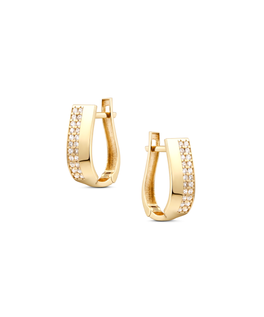 Yellow gold earrings with cubic zirconia