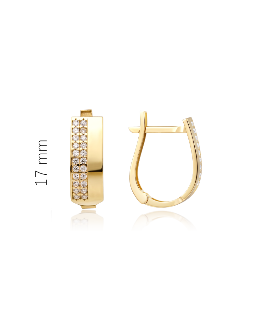 Yellow gold earrings with cubic zirconia