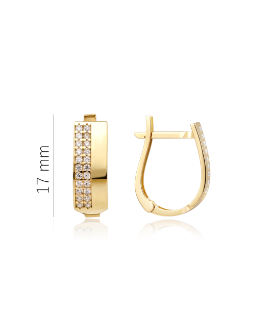 Yellow gold earrings with cubic zirconia