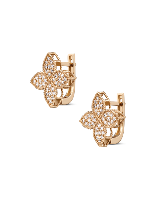 Gold earrings with zircons