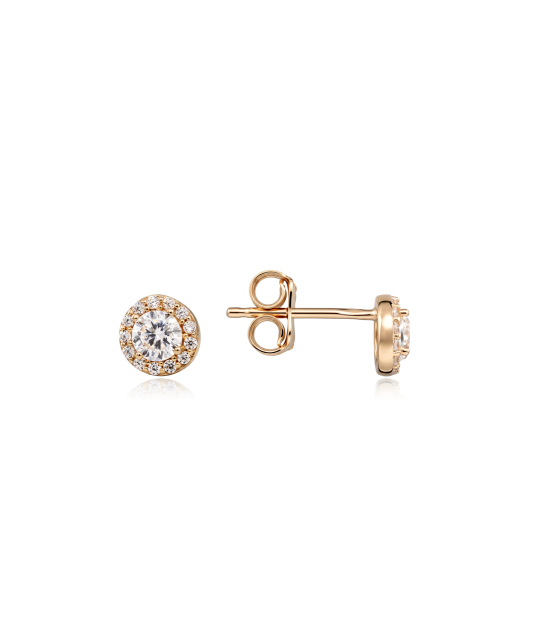 Gold earrings with zircons