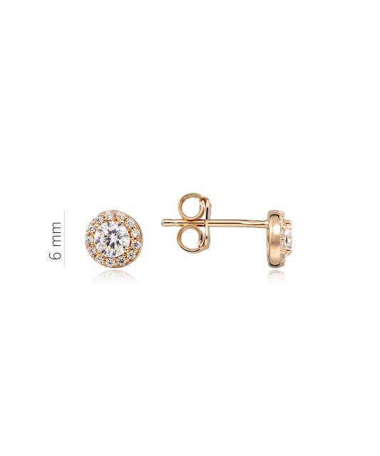 Gold earrings with zircons