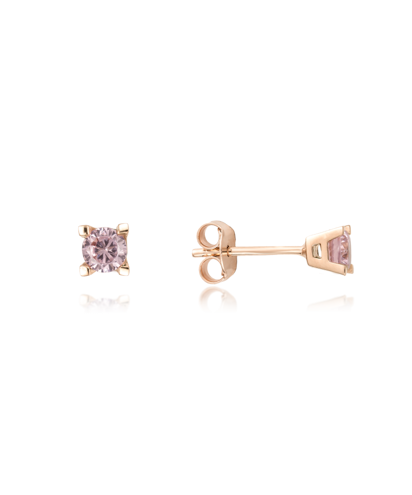 Gold earrings with cubic zirconia - 9K