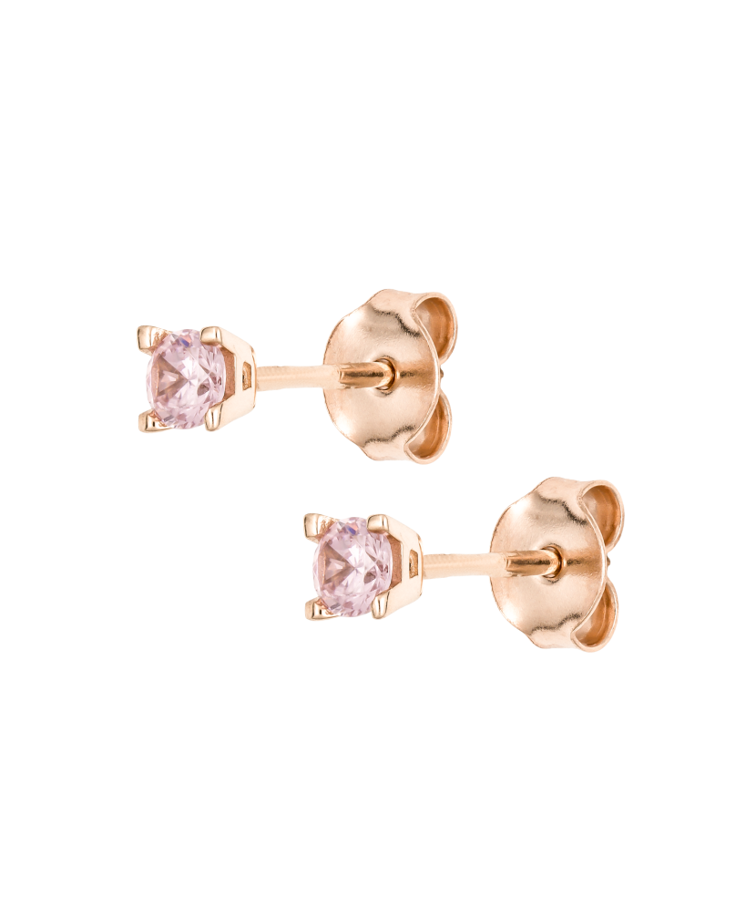 Gold earrings with cubic zirconia - 9K