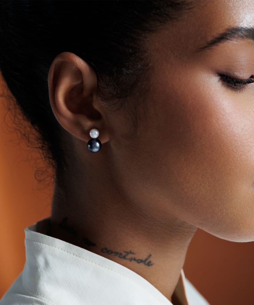 Sterling silver earrings with pearls