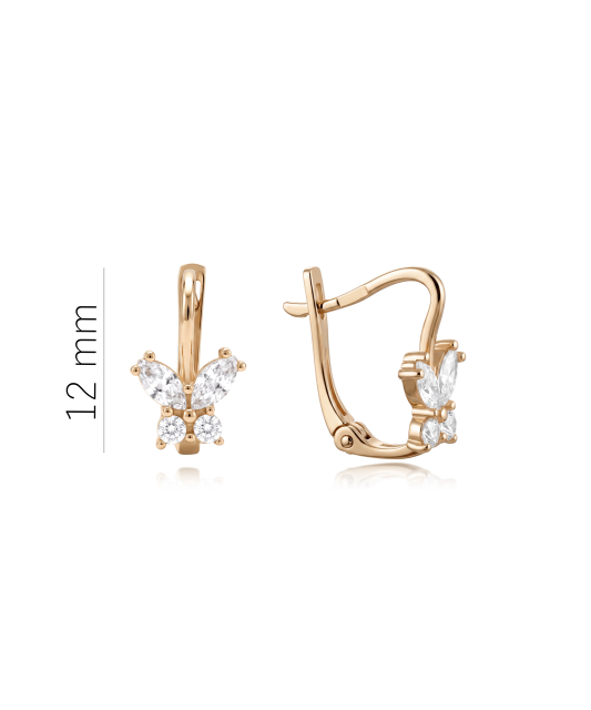 Gold earrings with cubic zirconia - 9K