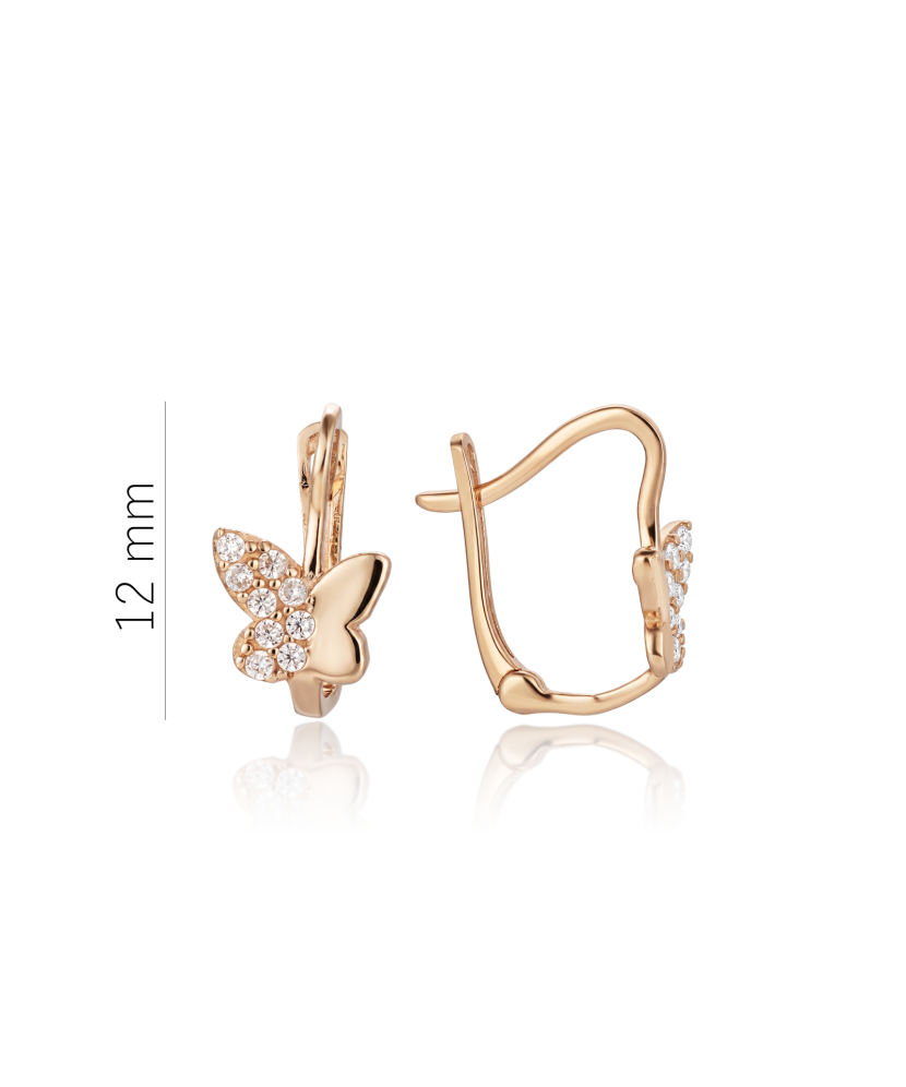 Gold earrings with cubic zirconia - 9K