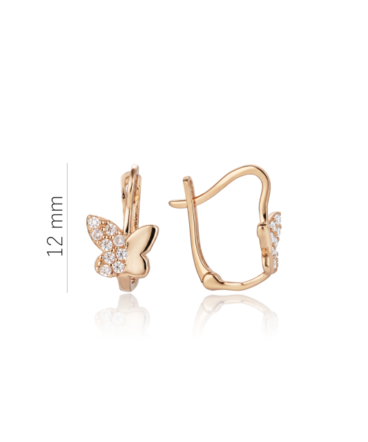 Gold earrings with cubic zirconia - 9K