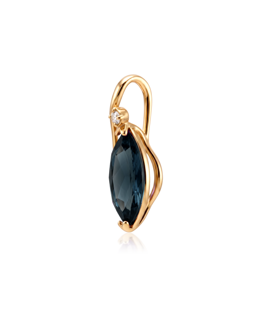 Gold pendant with London topaz and diamond