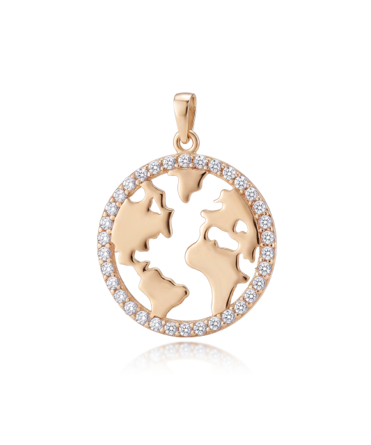 Gold pendant with zircons