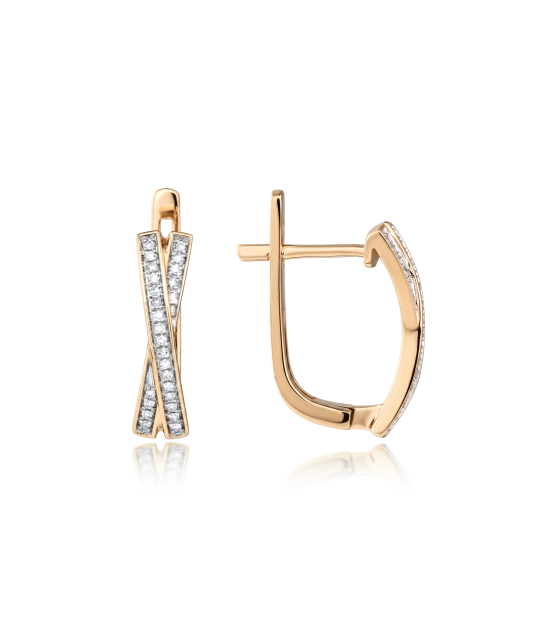 Gold earrings with diamonds
