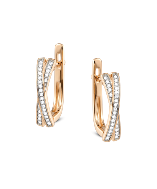 Gold earrings with diamonds