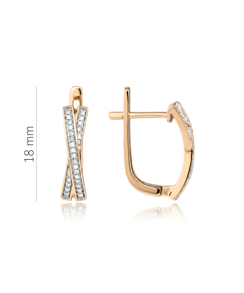 Gold earrings with diamonds