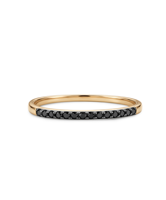 Gold ring with black diamonds