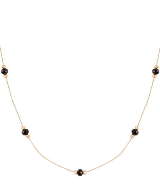 Gold chain with onyx
