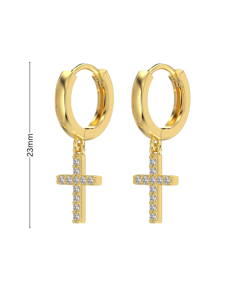 Gilded sterling silver earrings with zircons