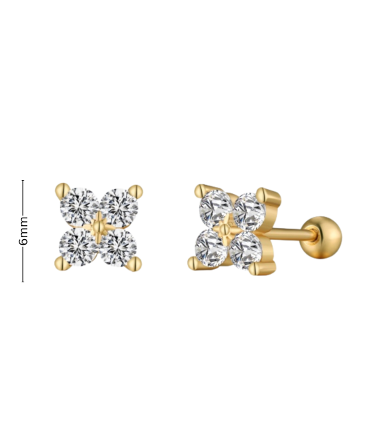 Gilded sterling silver earrings with zircons