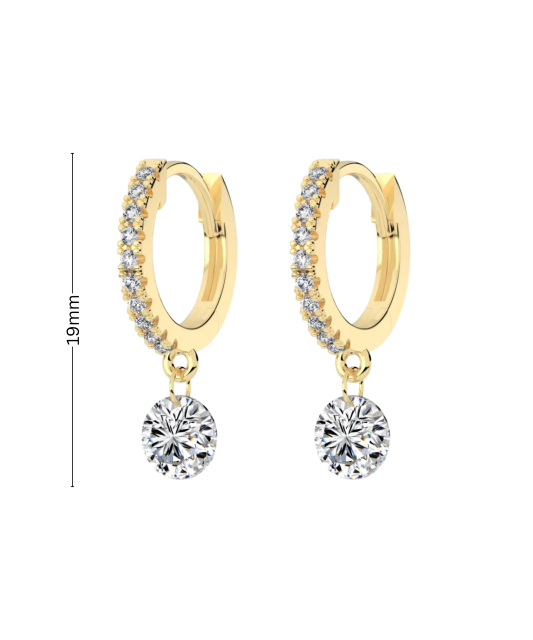 Gilded sterling silver earrings with zircons