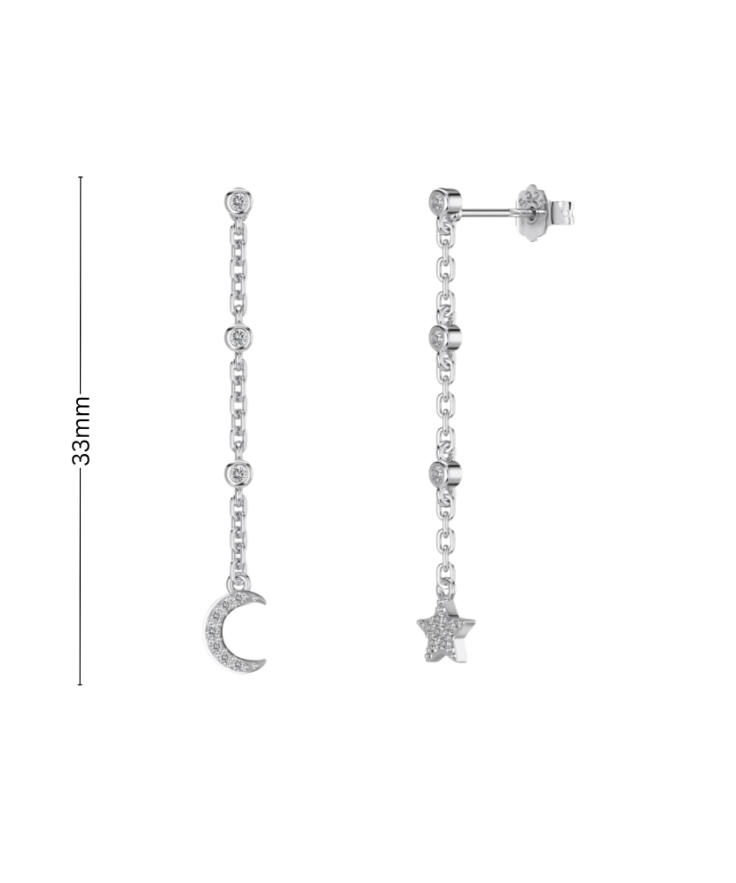 Sterling silver earrings with zircons