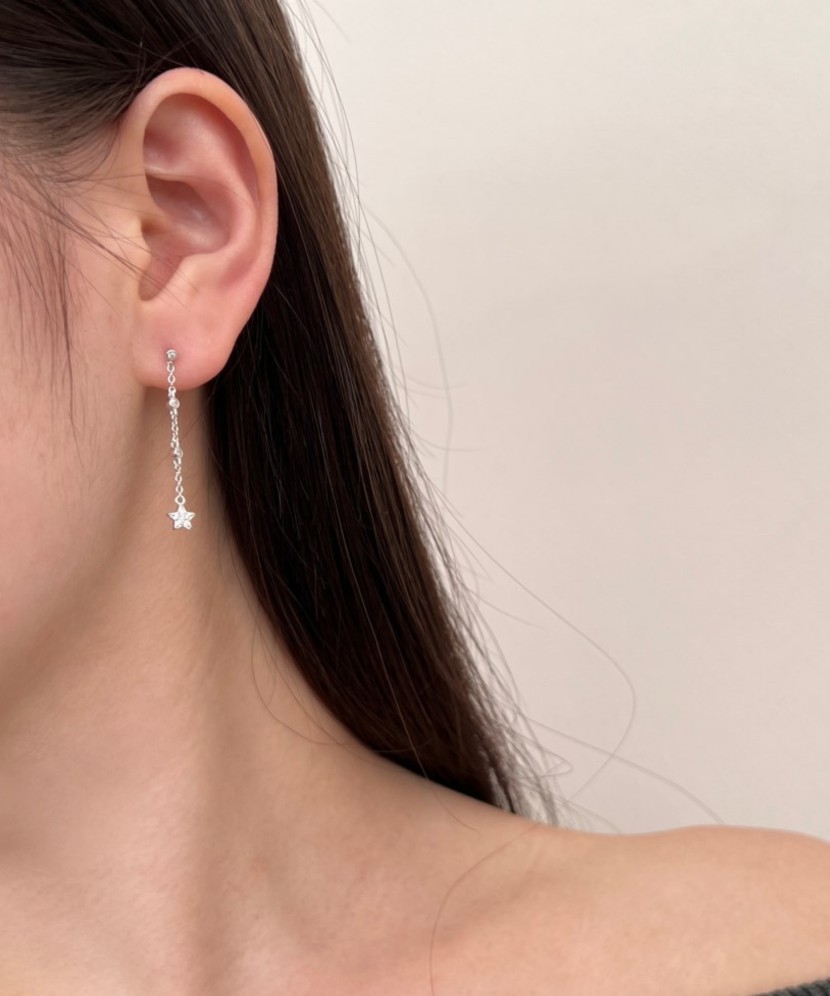 Sterling silver earrings with zircons