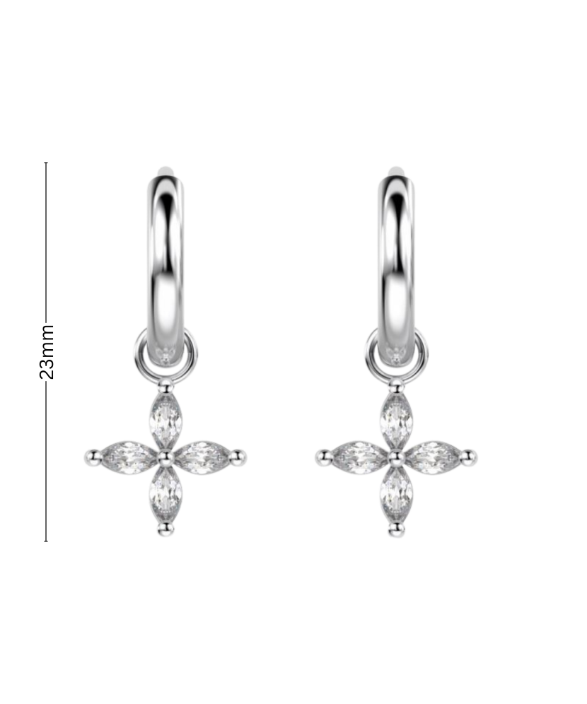 Sterling silver earrings with zircons
