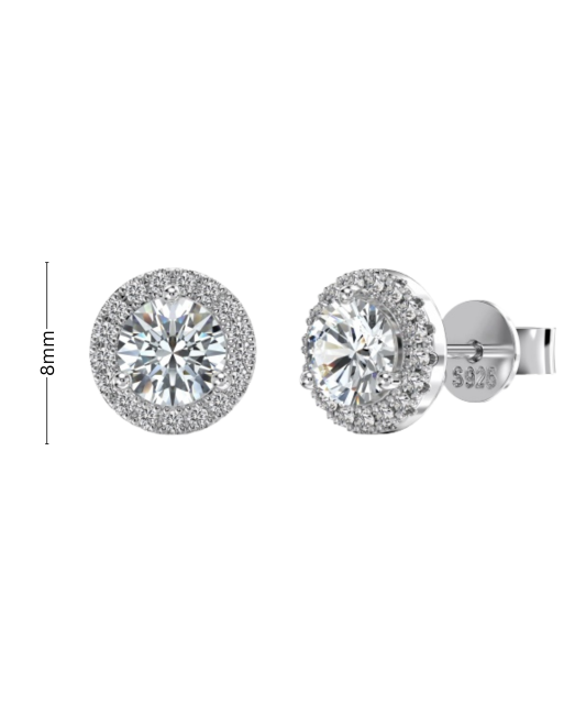 Silver earrings with moissanites