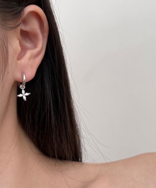 Sterling silver earrings with zircons