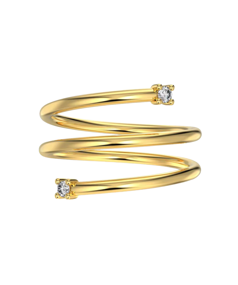 Gilded Sterling silver ring with zirconium