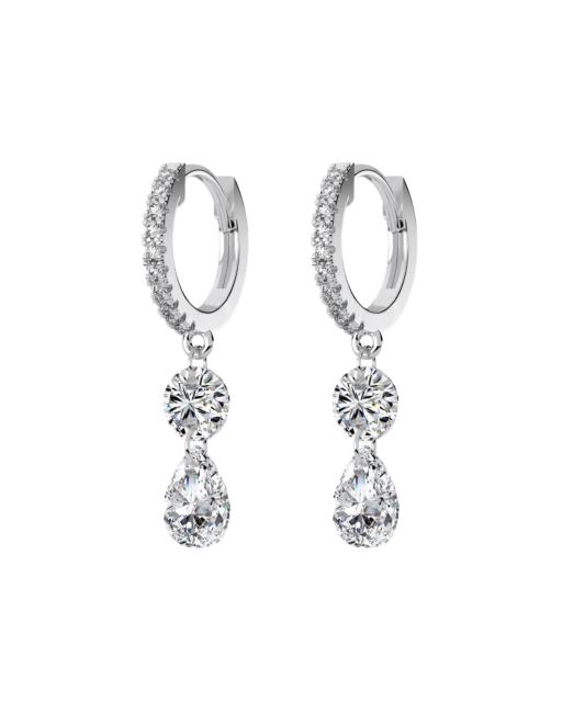 Серьги из серебра с цирконами