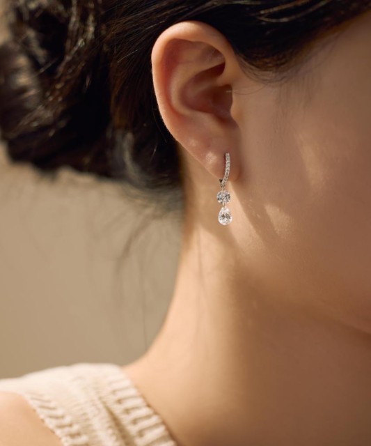 Sterling silver earrings with zircons