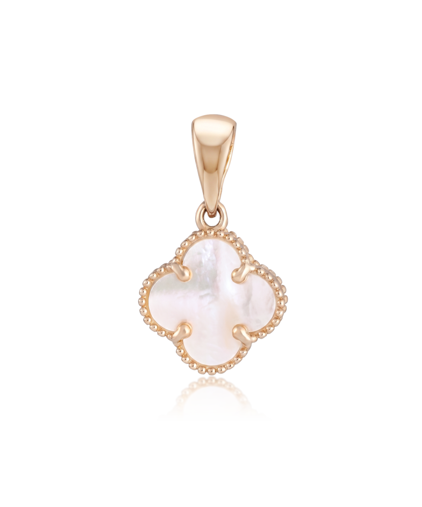 Gold earrings with nacre