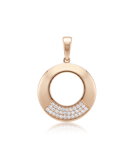 Gold pendant with zircons