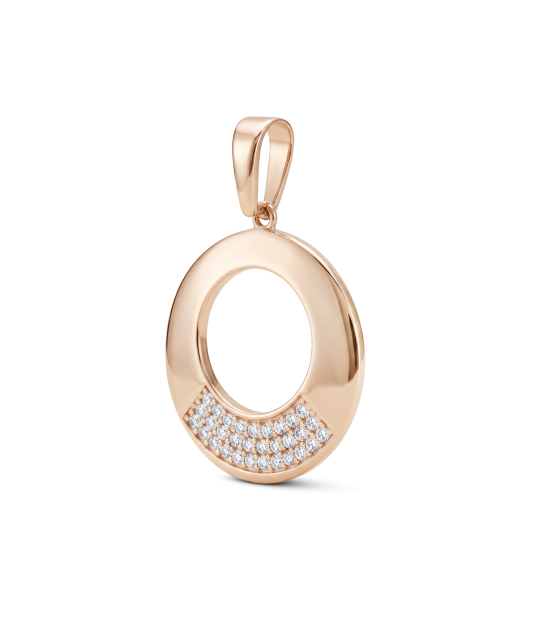 Gold pendant with zircons