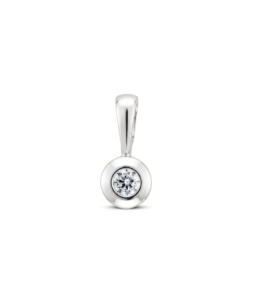White gold pendant with zirconium