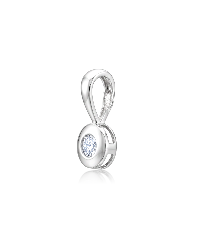 White gold pendant with zirconium