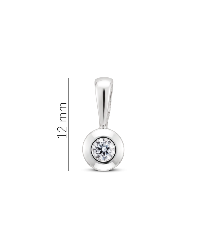 White gold pendant with zirconium