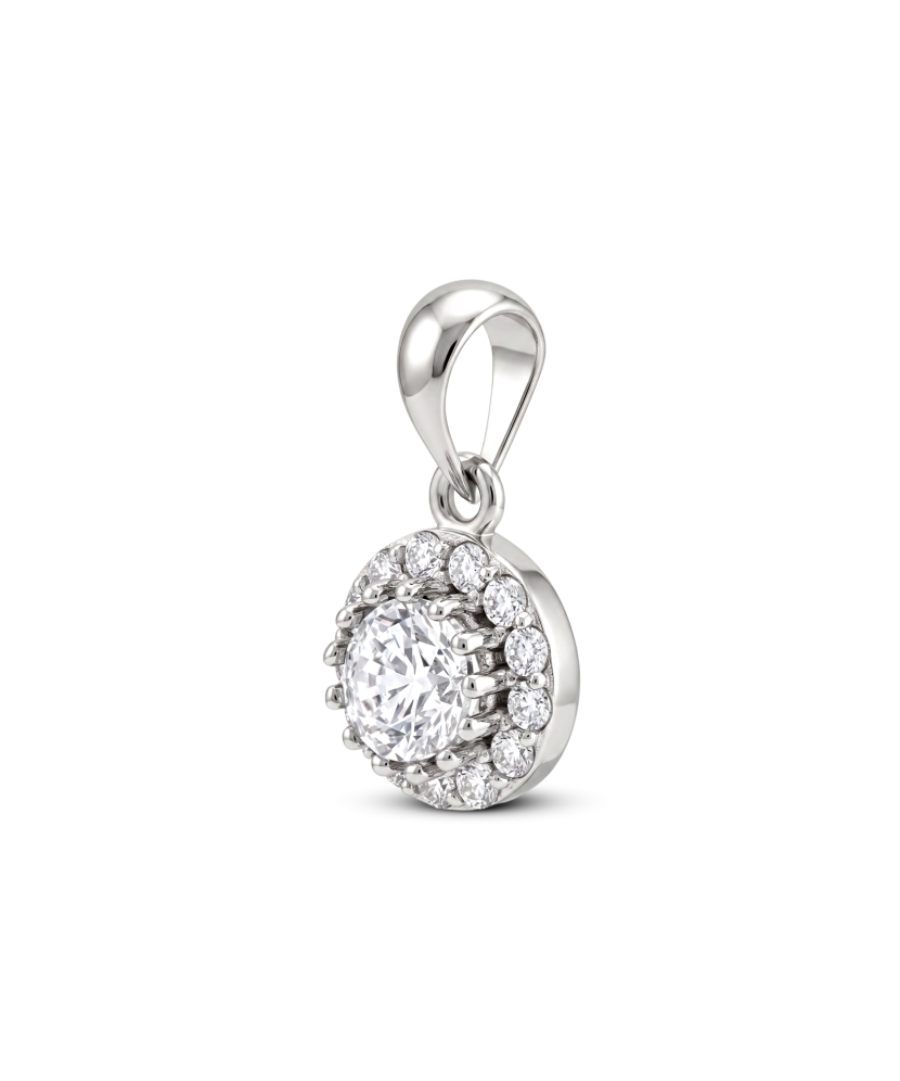 White gold pendant with zircons