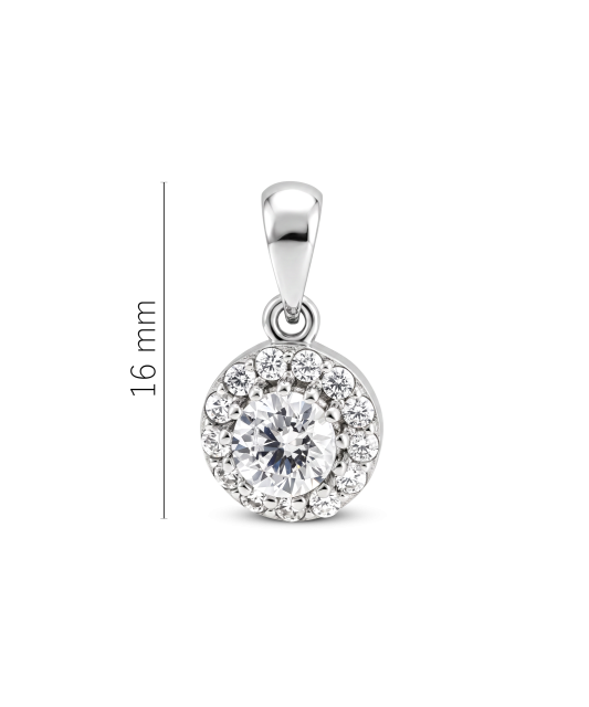 White gold pendant with zircons