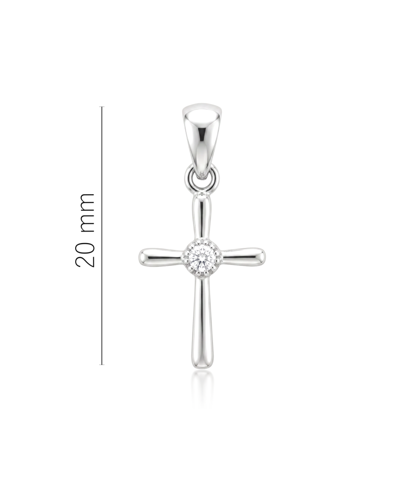 White gold pendant with cubic zirconia “Cross”