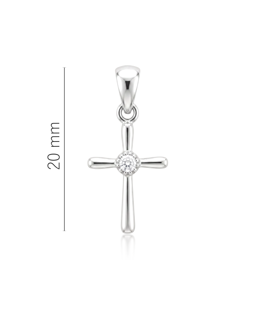 White gold pendant with cubic zirconia “Cross”
