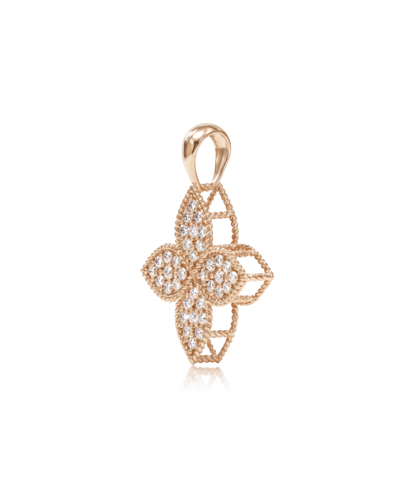 Gold pendant with zircons