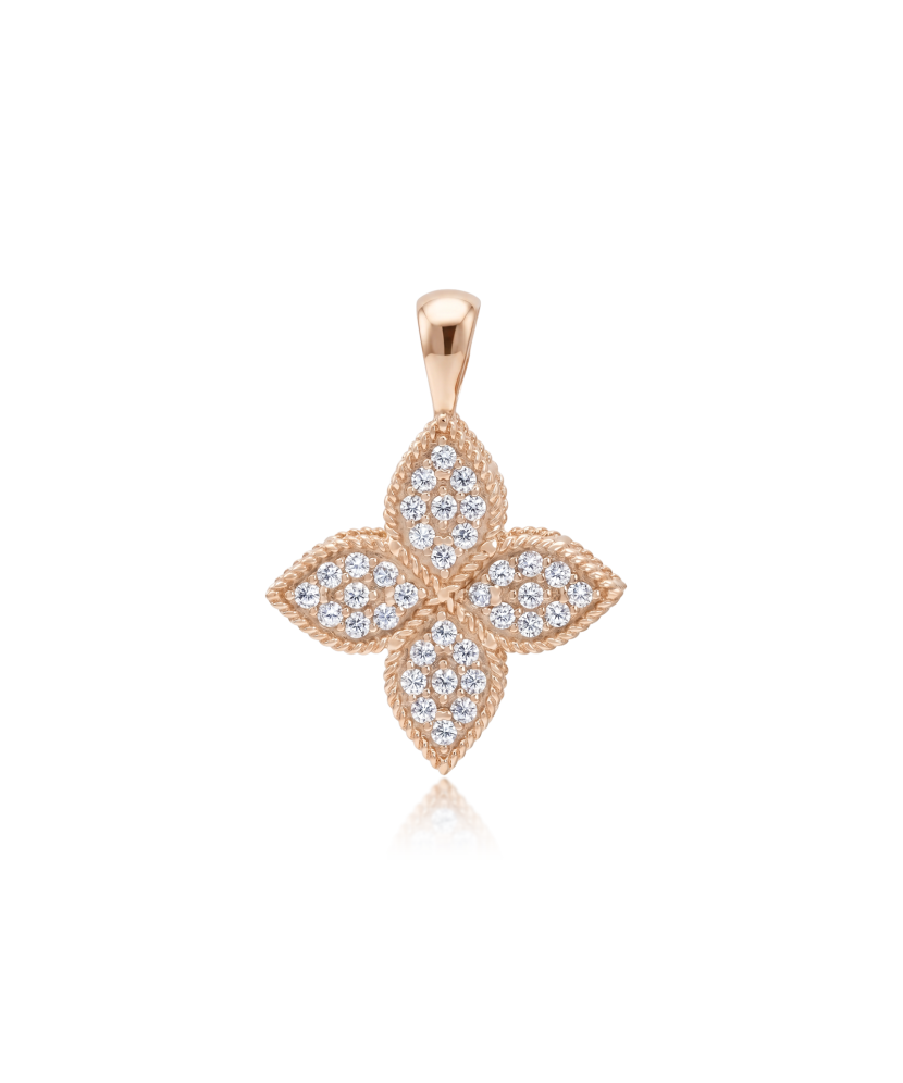 Gold pendant with zircons