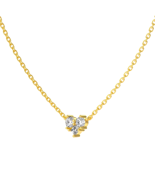 Gilded sterling silver chain with zircon pendant