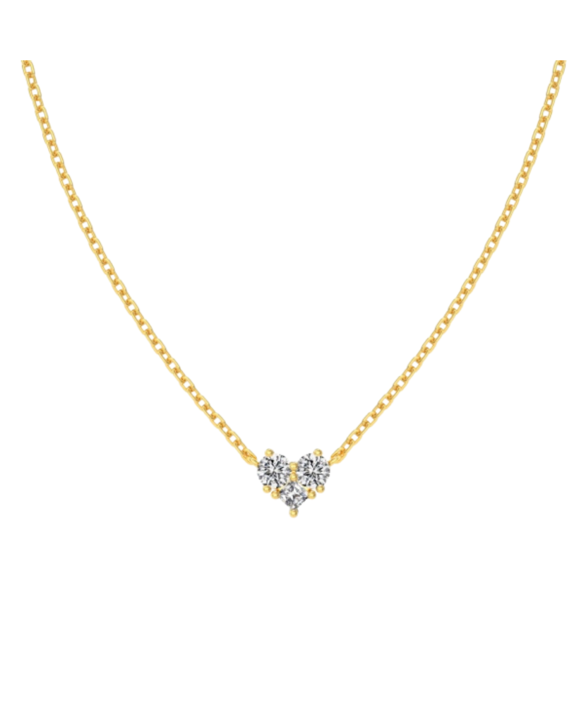 Gilded sterling silver chain with zircon pendant