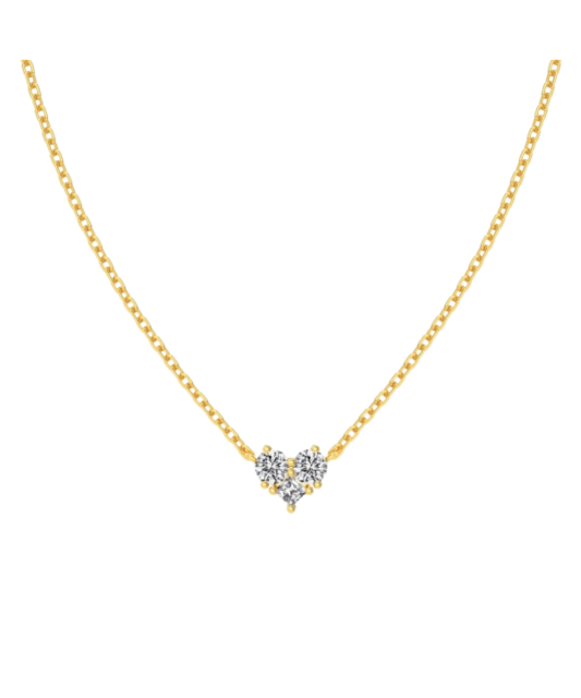 Gilded sterling silver chain with zircon pendant