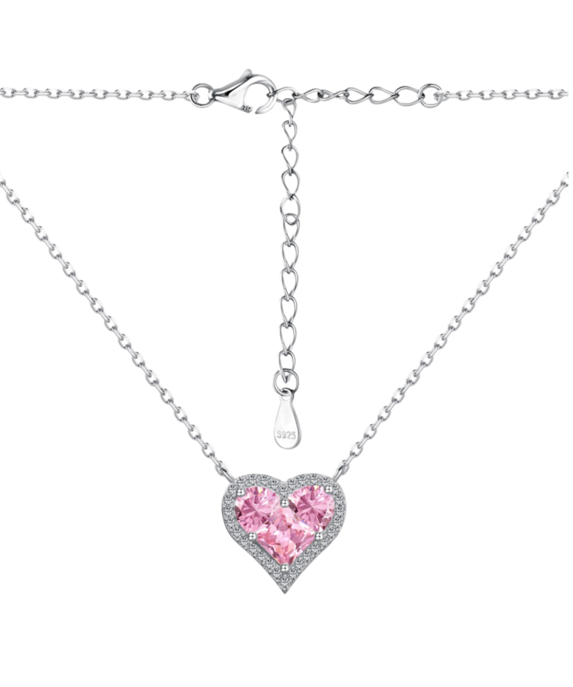 Silver chain with zircon pendant
