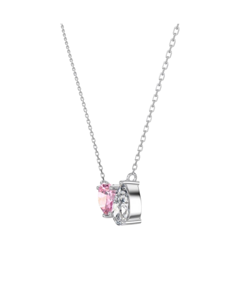 Silver chain with zircon pendant