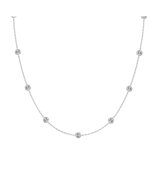Silver chain with zircon pendant